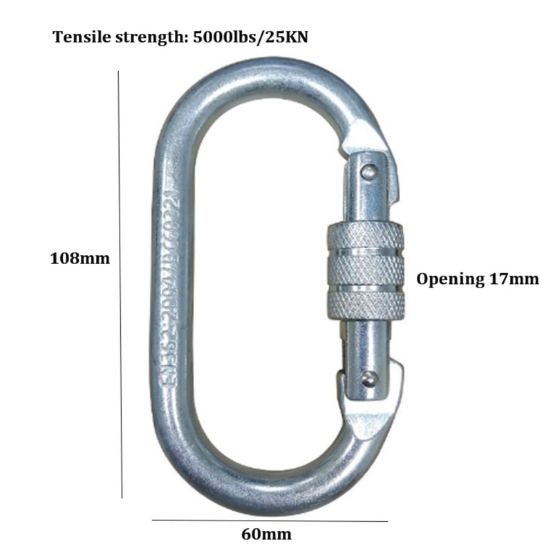 Alloy Steel Professional Safety Carabiner, Multicolors D Shape Key Hooks, Outdoor Ascend Tool