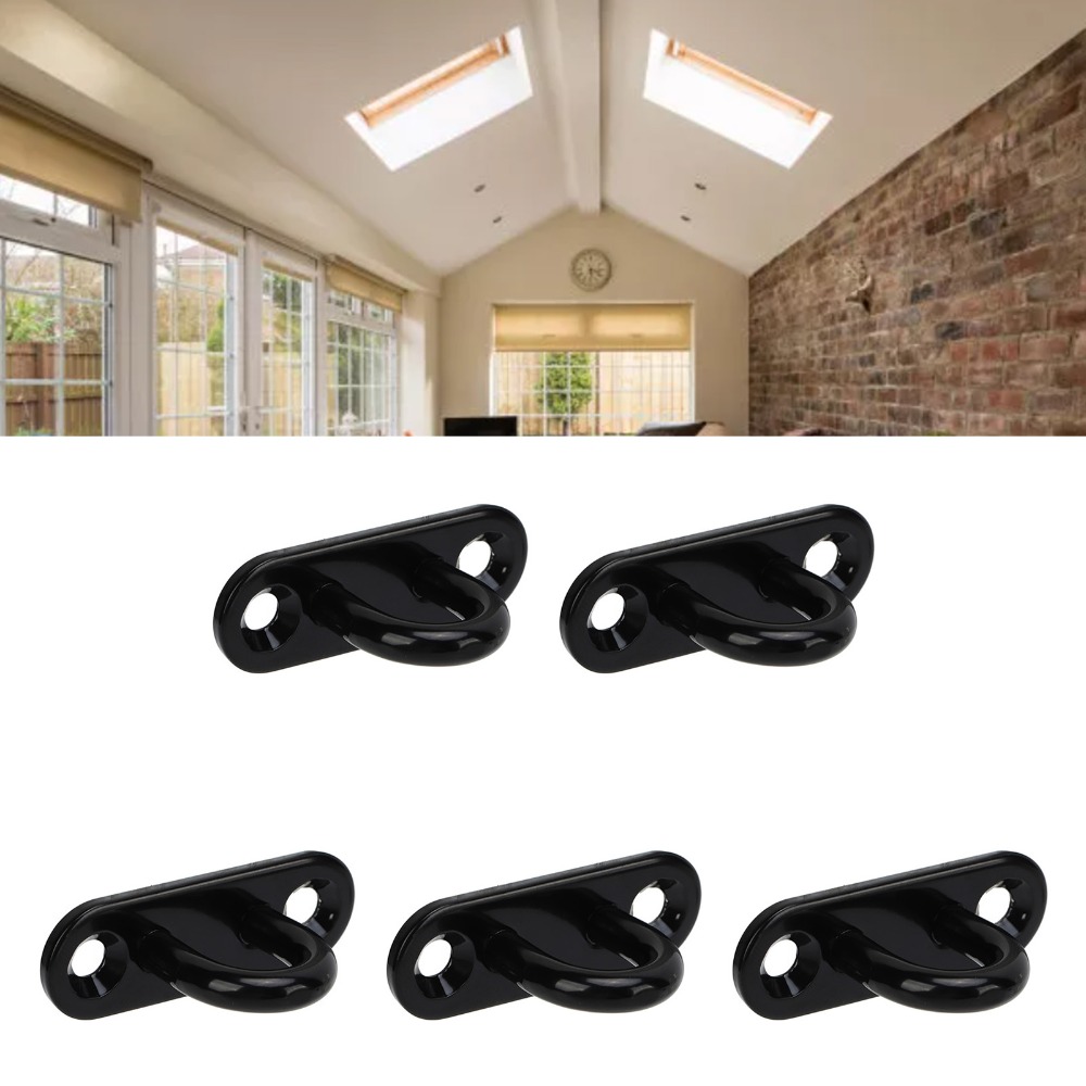 Thickened Stainless Steel Eye Plate Hook Oval Black Ceiling Hooks For Marine Use 2