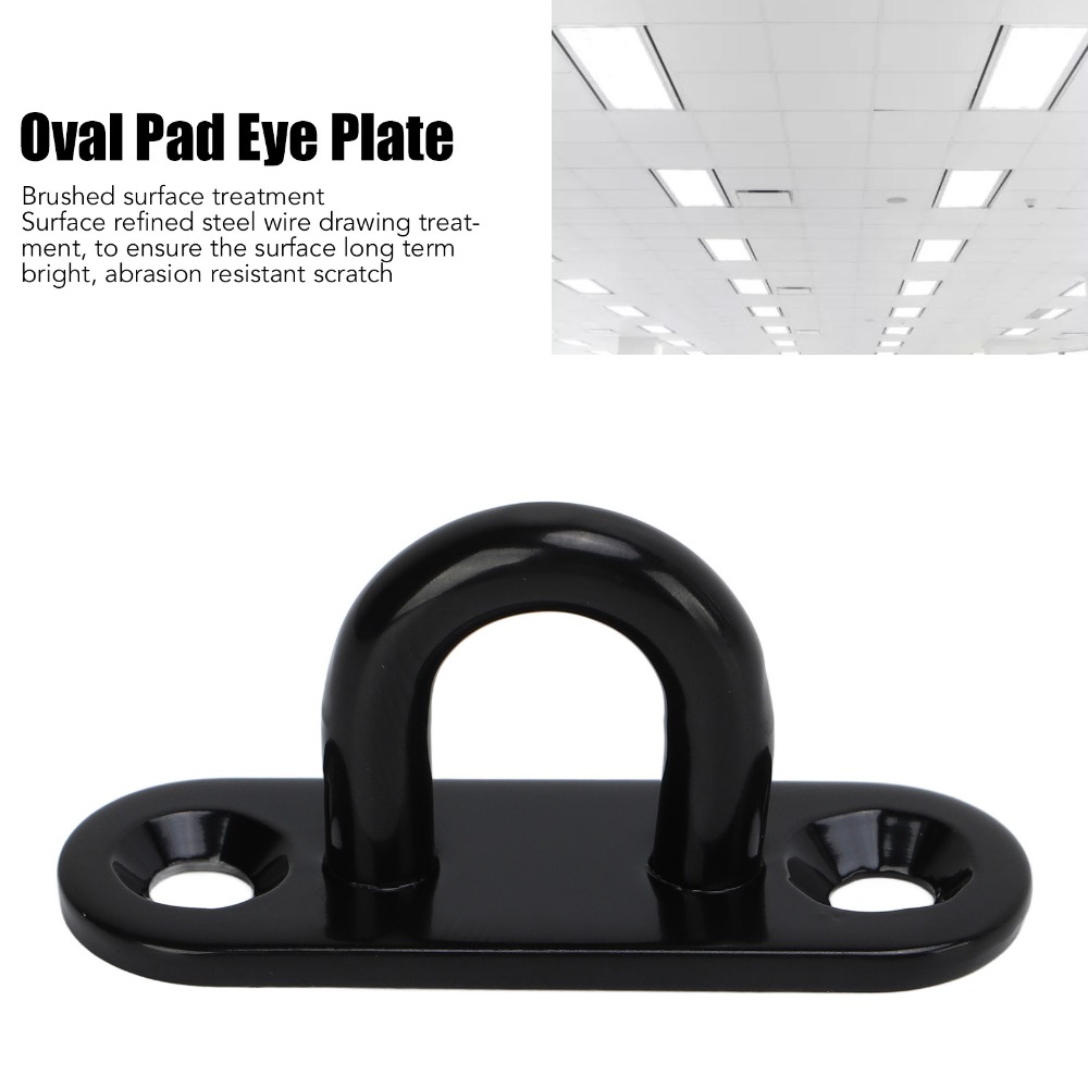Thickened Stainless Steel Eye Plate Hook Oval Black Ceiling Hooks For Marine Use 4