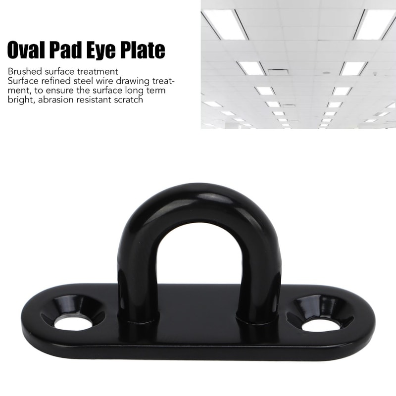 Thickened Stainless Steel Eye Plate Hook Oval Black Ceiling Hooks For Marine Use 4