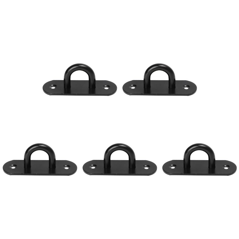 Thickened Stainless Steel Eye Plate Hook Oval Black Ceiling Hooks For Marine Use 6