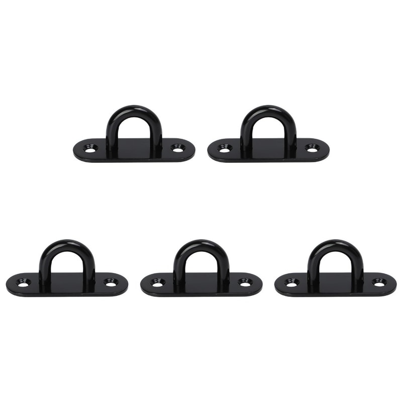 Thickened Stainless Steel Eye Plate Hook Oval Black Ceiling Hooks For Marine Use 7