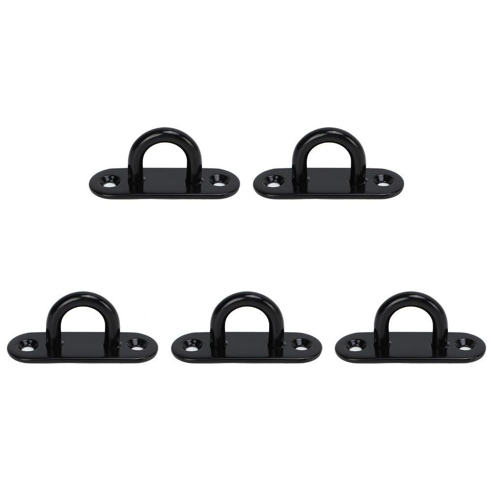Thickened Stainless Steel Eye Plate Hook Oval Black Ceiling Hooks For Marine Use 8