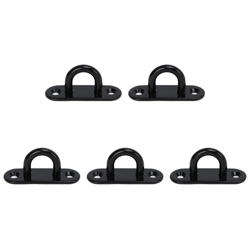 Thickened Stainless Steel Eye Plate Hook Oval Black Ceiling Hooks For Marine Use 8