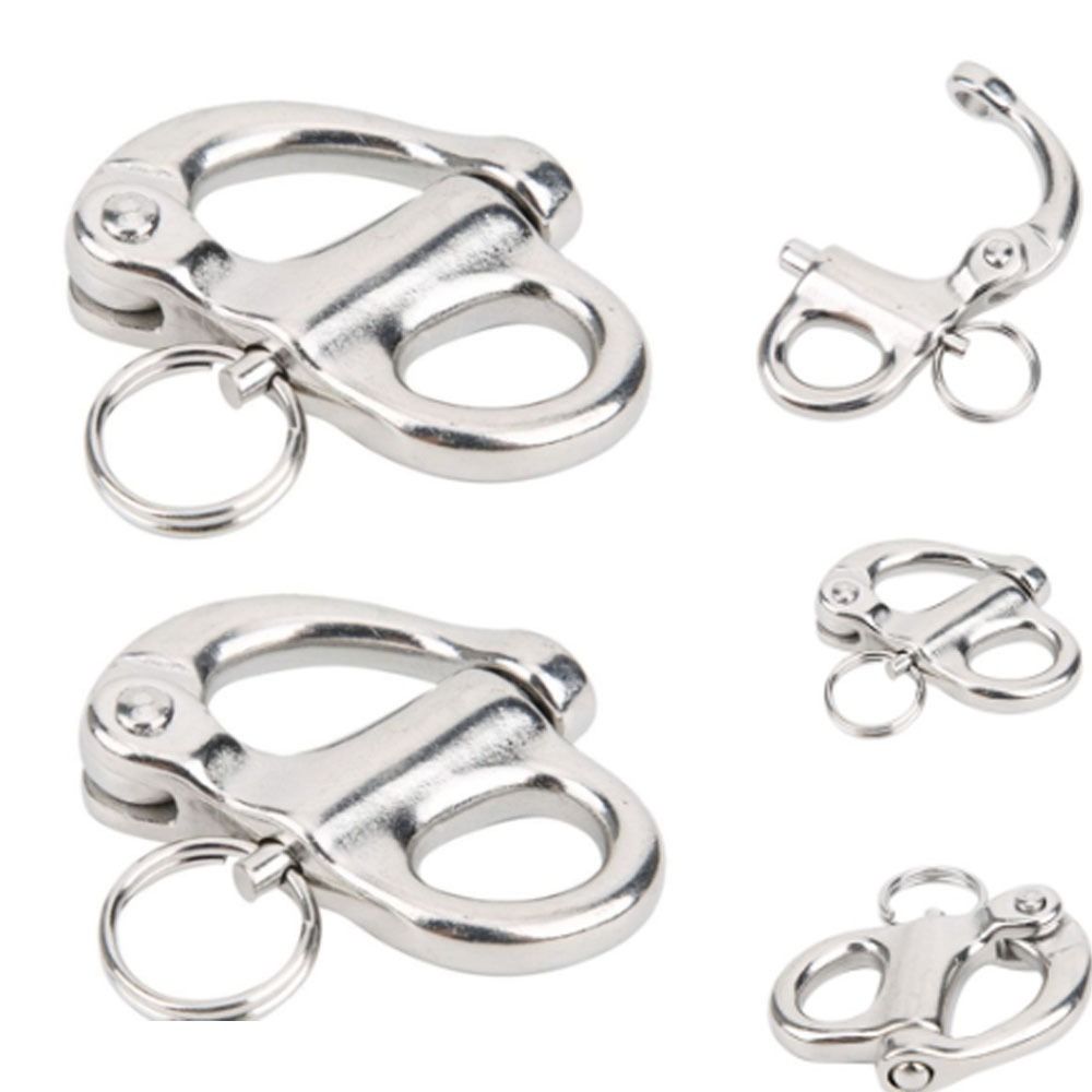 Marine Shackle Silver Snap Hook Stainless Steel Fixed for Boats