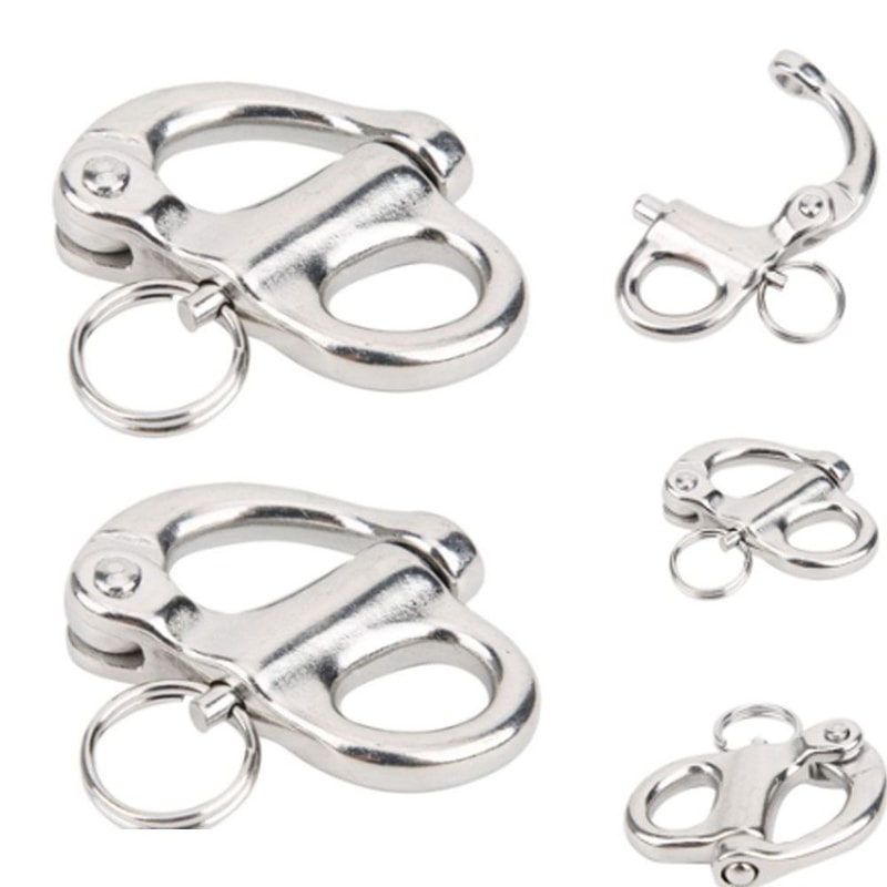 Marine Shackle Silver Snap Hook Stainless Steel Fixed for Boats
