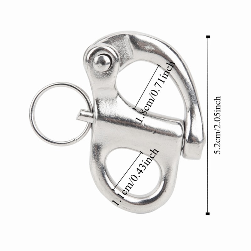 Marine Shackle Silver Snap Hook Stainless Steel Fixed for Boats