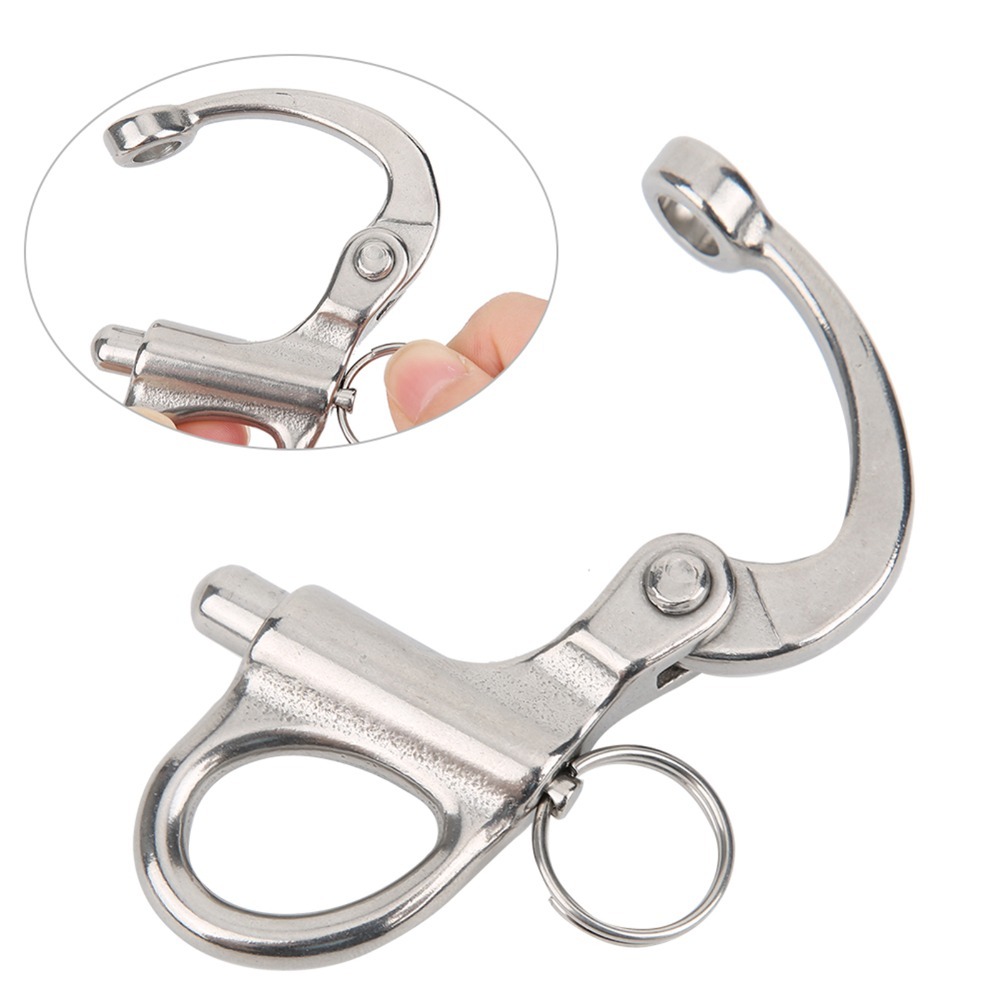 Marine Shackle Silver Snap Hook Stainless Steel Fixed for Boats