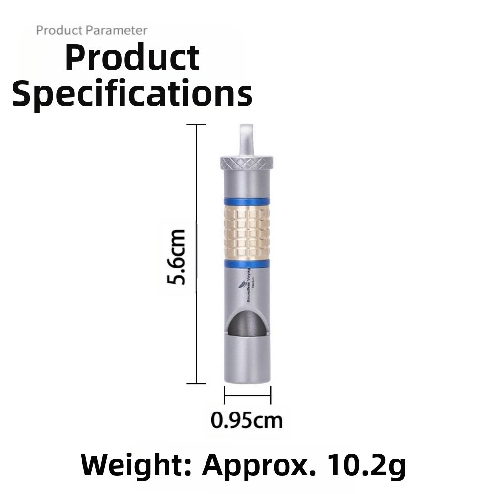 Mini Titanium Whistle, Portable Loud Lightweight Outdoor EDC Tool for Camping and Hiking