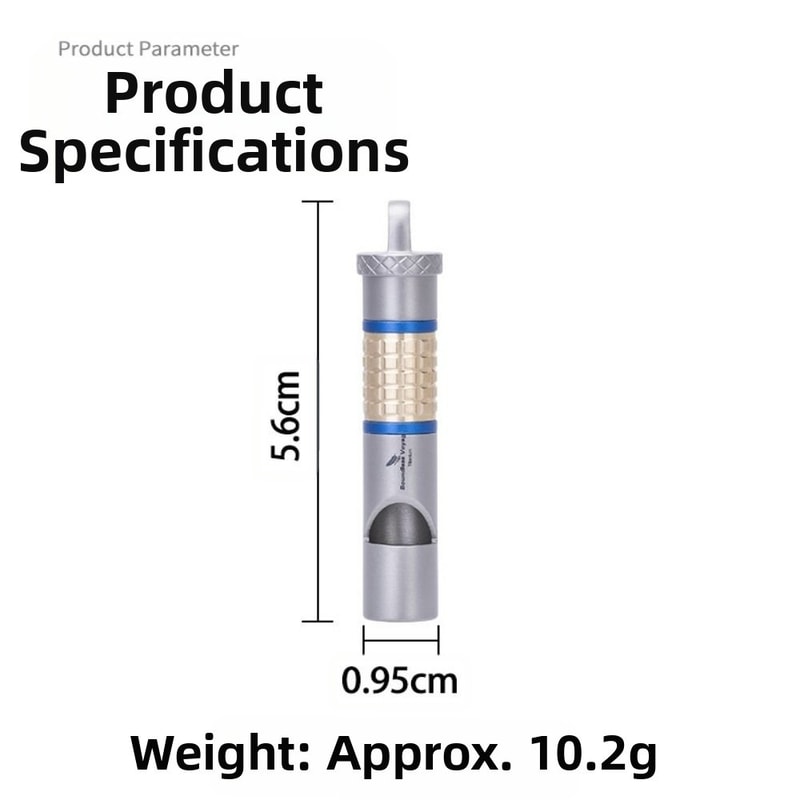 Mini Titanium Whistle, Portable Loud Lightweight Outdoor EDC Tool for Camping and Hiking