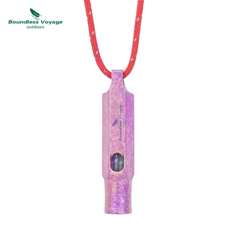 Mini Titanium Whistle, Portable Loud Lightweight Outdoor EDC Tool for Camping and Hiking