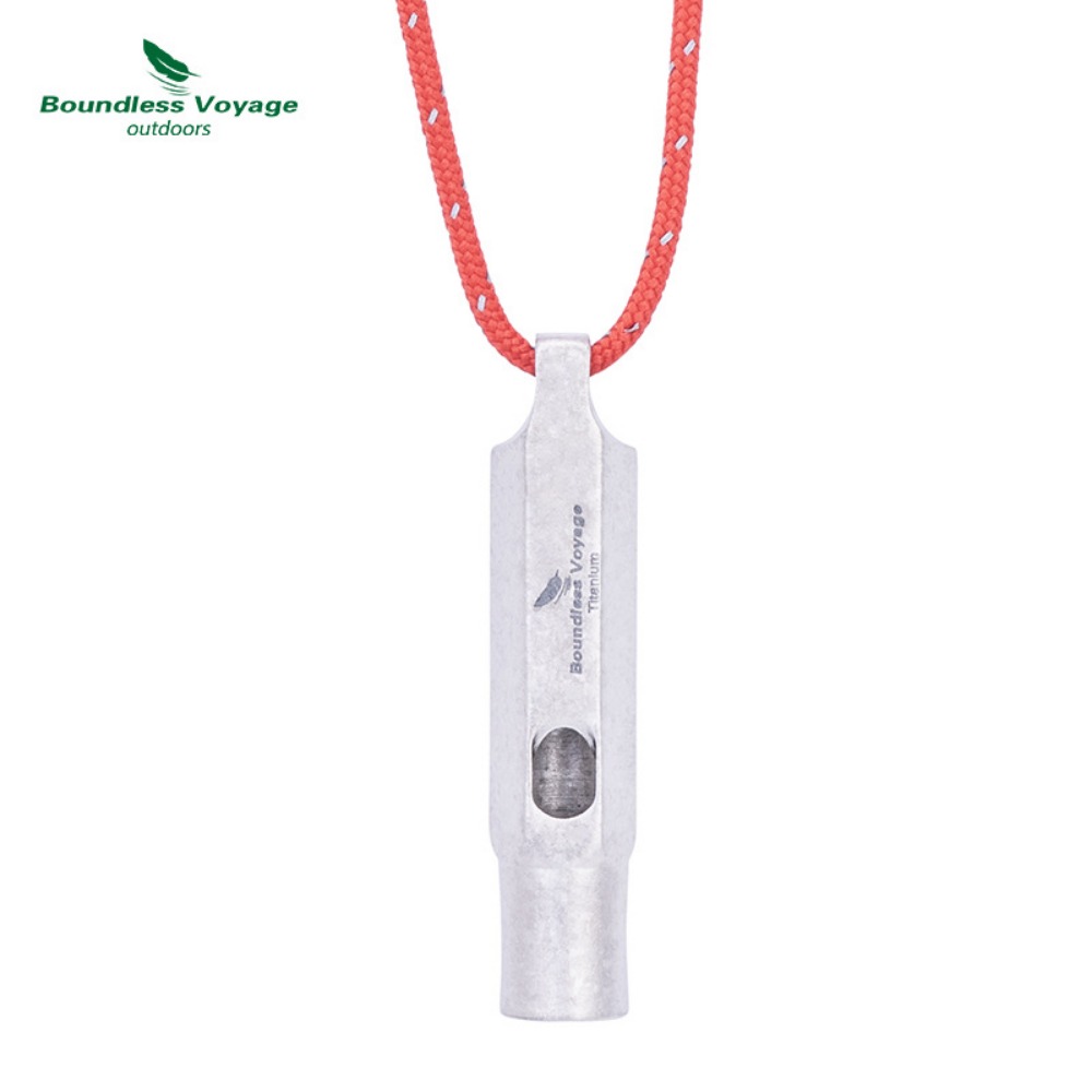 Mini Titanium Whistle, Portable Loud Lightweight Outdoor EDC Tool for Camping and Hiking
