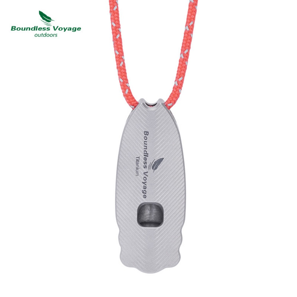 Mini Titanium Whistle, Portable Loud Lightweight Outdoor EDC Tool for Camping and Hiking
