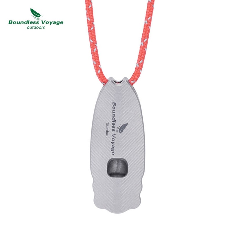 Mini Titanium Whistle, Portable Loud Lightweight Outdoor EDC Tool for Camping and Hiking