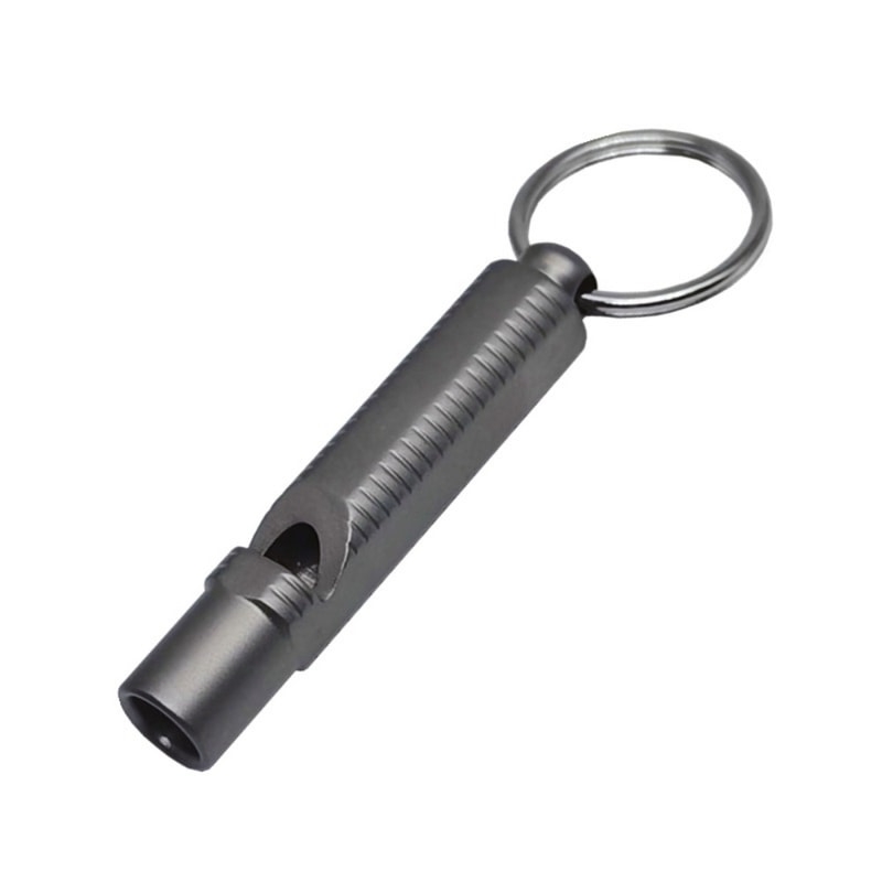 Mini Titanium Whistle, Portable Loud Lightweight Outdoor EDC Tool for Camping and Hiking