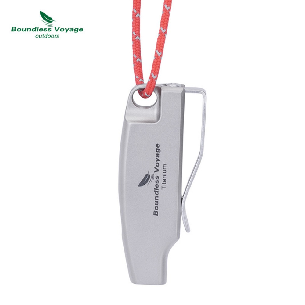 Mini Titanium Whistle, Portable Loud Lightweight Outdoor EDC Tool for Camping and Hiking