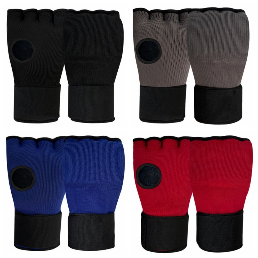 Gel Boxing Gloves, Breathable Thickened Sponge MMA Mitts, Long Wrist Strap for Muay Thai Training, Half Finger Punching