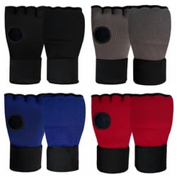 gel boxing gloves, breathable thickened sponge mma mitts, long wrist strap for muay thai training, half finger punching