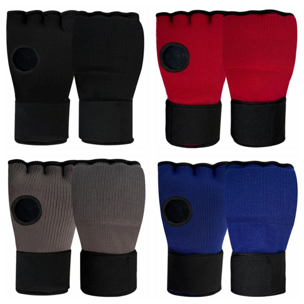 Gel Boxing Gloves, Breathable Thickened Sponge MMA Mitts, Long Wrist Strap for Muay Thai Training, Half Finger Punching