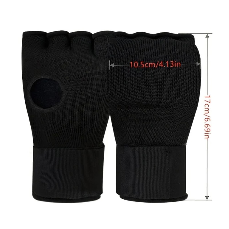Gel Boxing Gloves, Breathable Thickened Sponge MMA Mitts, Long Wrist Strap for Muay Thai Training, Half Finger Punching