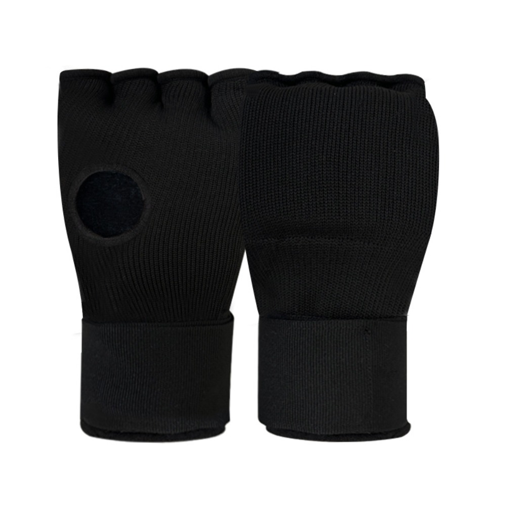 Gel Boxing Gloves, Breathable Thickened Sponge MMA Mitts, Long Wrist Strap for Muay Thai Training, Half Finger Punching