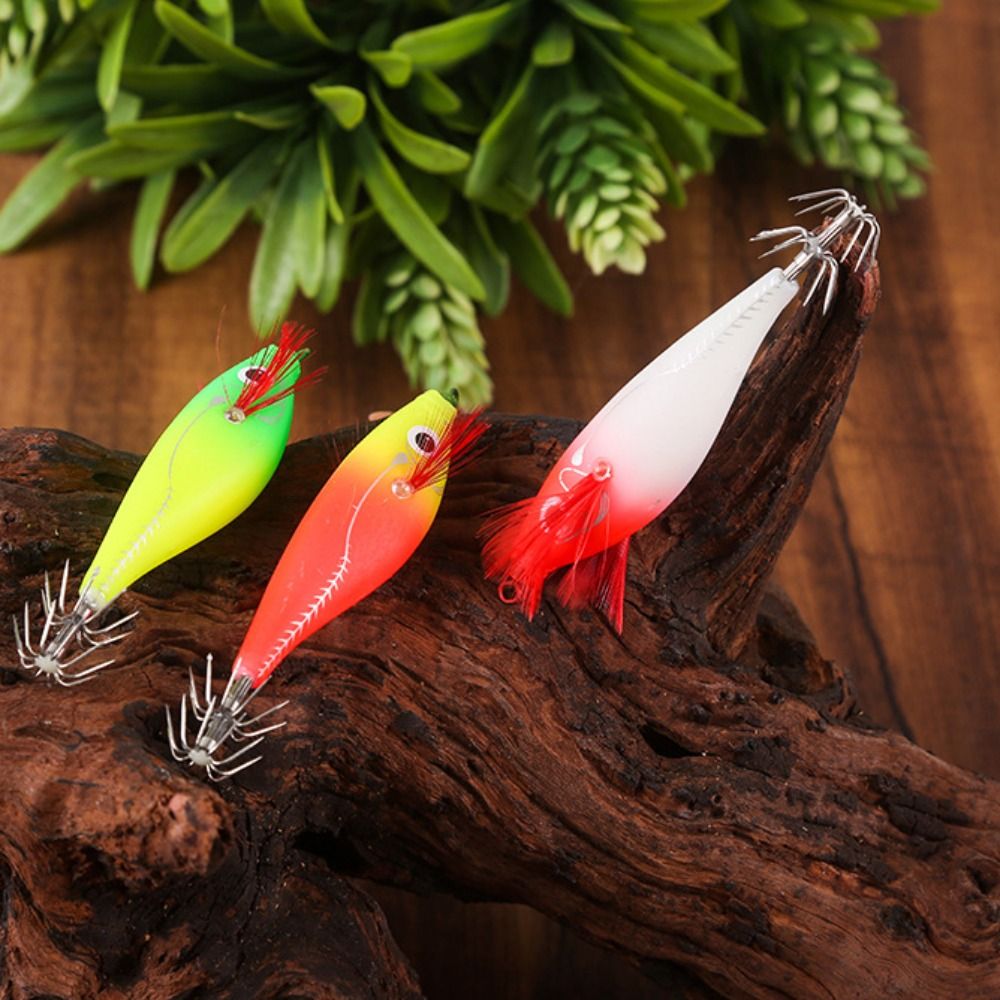 Webfoot Wood Shrimp Slow Sinking Lure with Luminous Sound Beads Artificial Octopus Fishing Bait