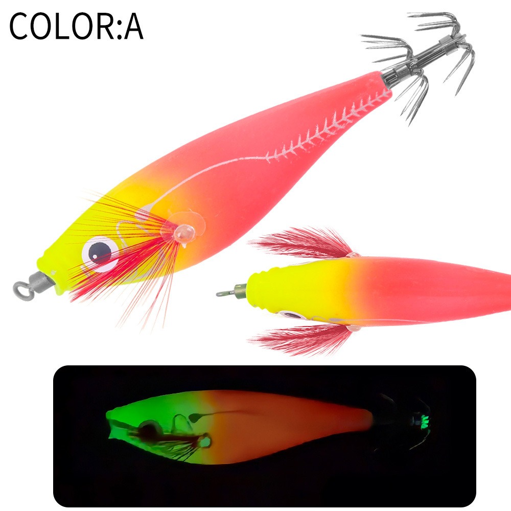 Webfoot Wood Shrimp Slow Sinking Lure with Luminous Sound Beads Artificial Octopus Fishing Bait