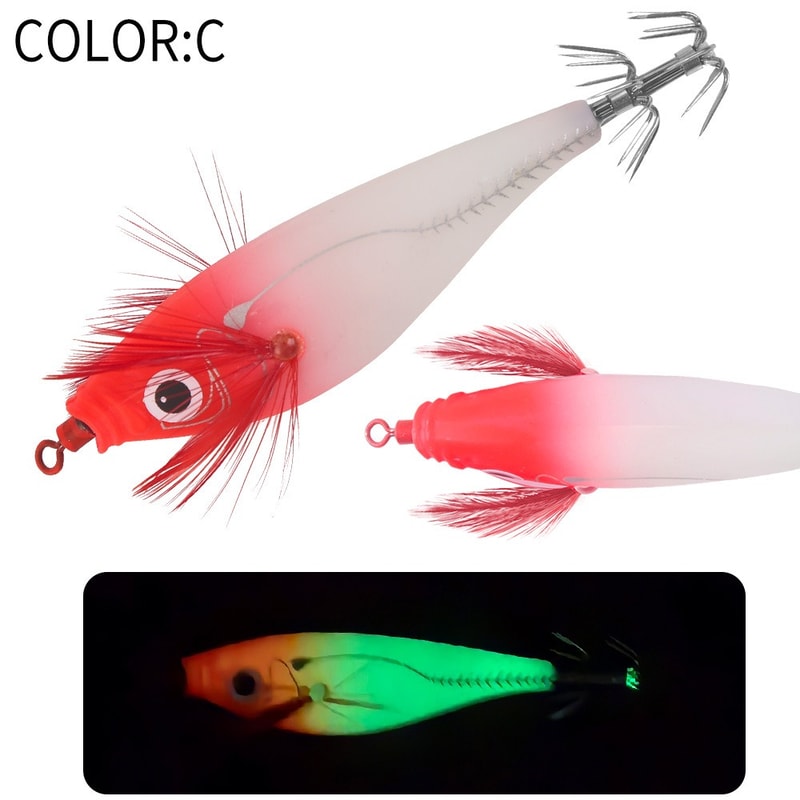 Webfoot Wood Shrimp Slow Sinking Lure with Luminous Sound Beads Artificial Octopus Fishing Bait