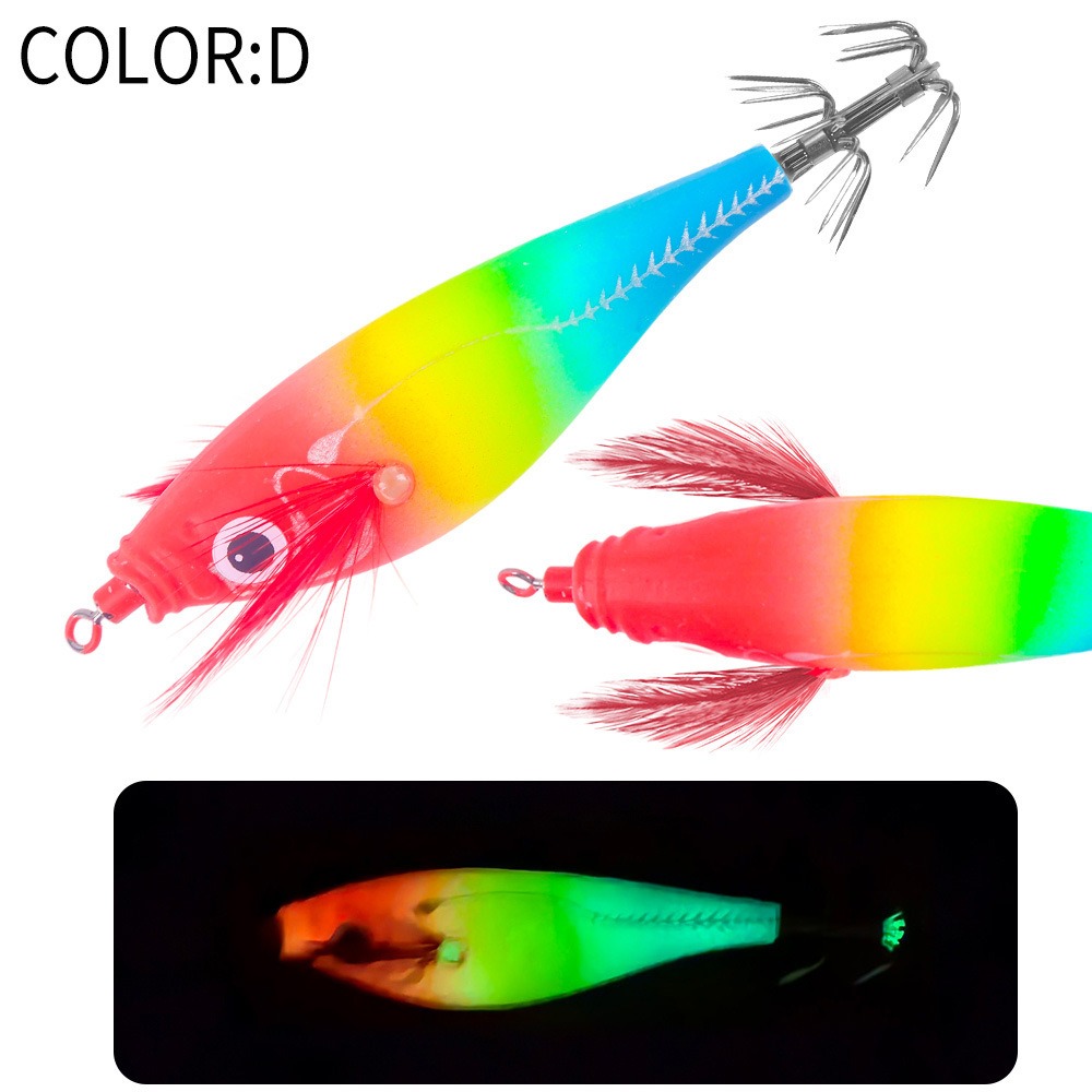 Webfoot Wood Shrimp Slow Sinking Lure with Luminous Sound Beads Artificial Octopus Fishing Bait