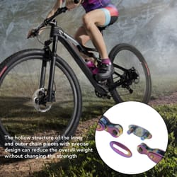 manganese steel fixed gear chain, durable rainbow single speed links, premium cycling accessories for bike enthusiasts