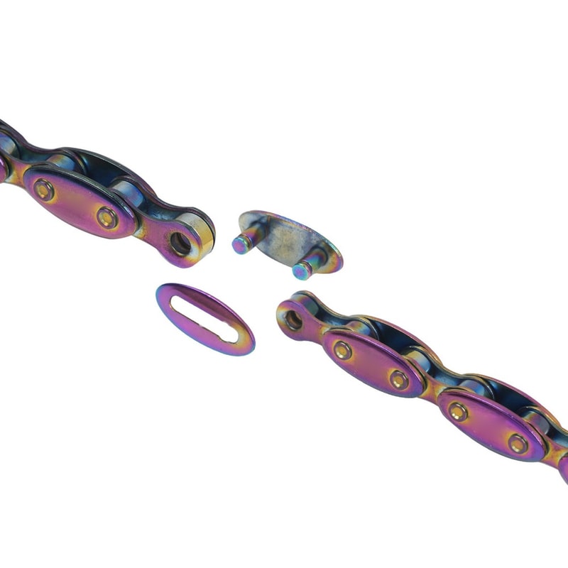 Manganese Steel Fixed Gear Chain, Durable Rainbow Single Speed Links, Premium Cycling Accessories for Bike Enthusiasts