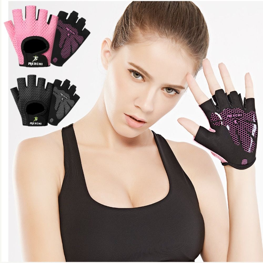 Breathable Silicone HalfFinger Gym Gloves For Fitness SweatProof Yoga Gloves NonSlip Outdoor Gloves 4