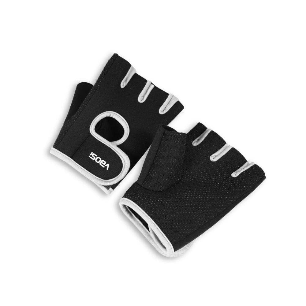 Elastic Compression Half Finger Cycling Gloves Black Grey Pink Cotton Polyester Finger Brace For Gy 5