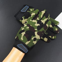 kids cycling gloves, full finger sport gloves, green breathable cloth for maximum comfort