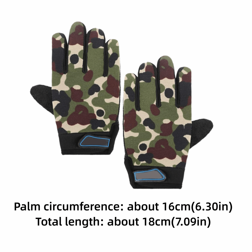 Kids Cycling Gloves, Full Finger Sport Gloves, Green Breathable Cloth for Maximum Comfort