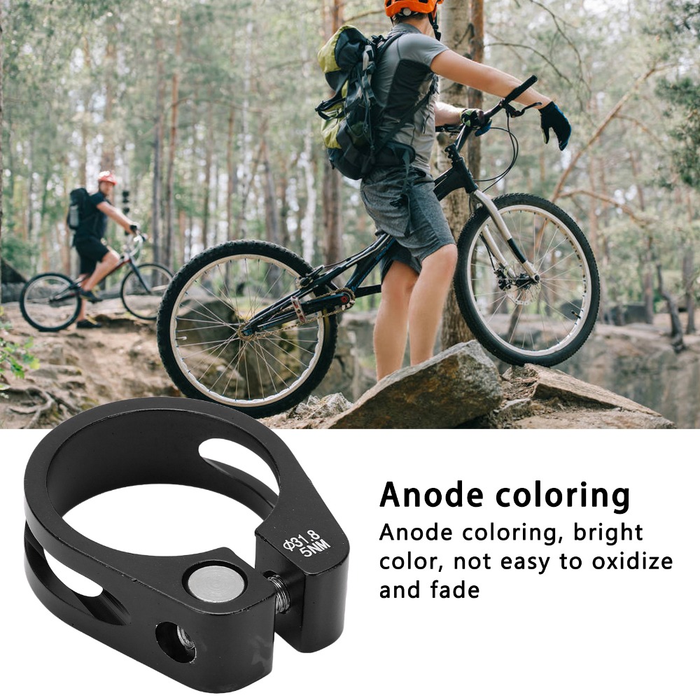 Black Lightweight Seat Post Clamp, Aluminum Alloy Bike Clip, Bike Accessories