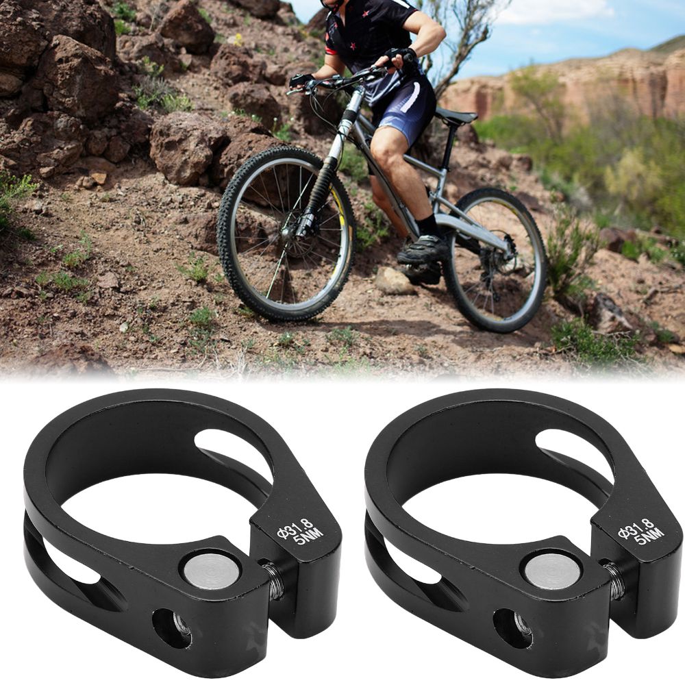 Black Lightweight Seat Post Clamp, Aluminum Alloy Bike Clip, Bike Accessories