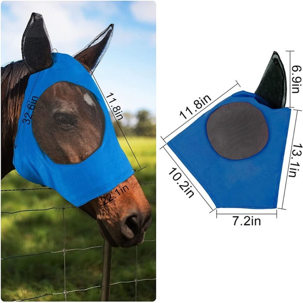 Horse Fly Mask, Multifunctional Horse Mosquito Mask, Comfortable Sun UV Protection, Breathable Mesh Face Mask