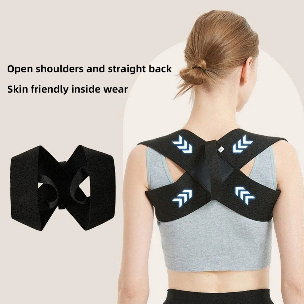 Open Shoulder Spine Support Belt, Adjustable Adult Corrective Clavicle and Humpback Prevention