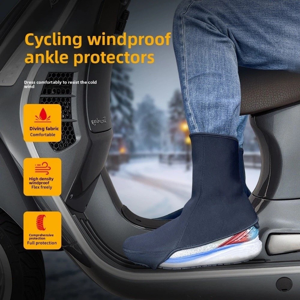 Waterproof Winter Ankle Protector, Windproof Sports Foot Gear, Low Gaiter for Motorcycle Riding and Skiing