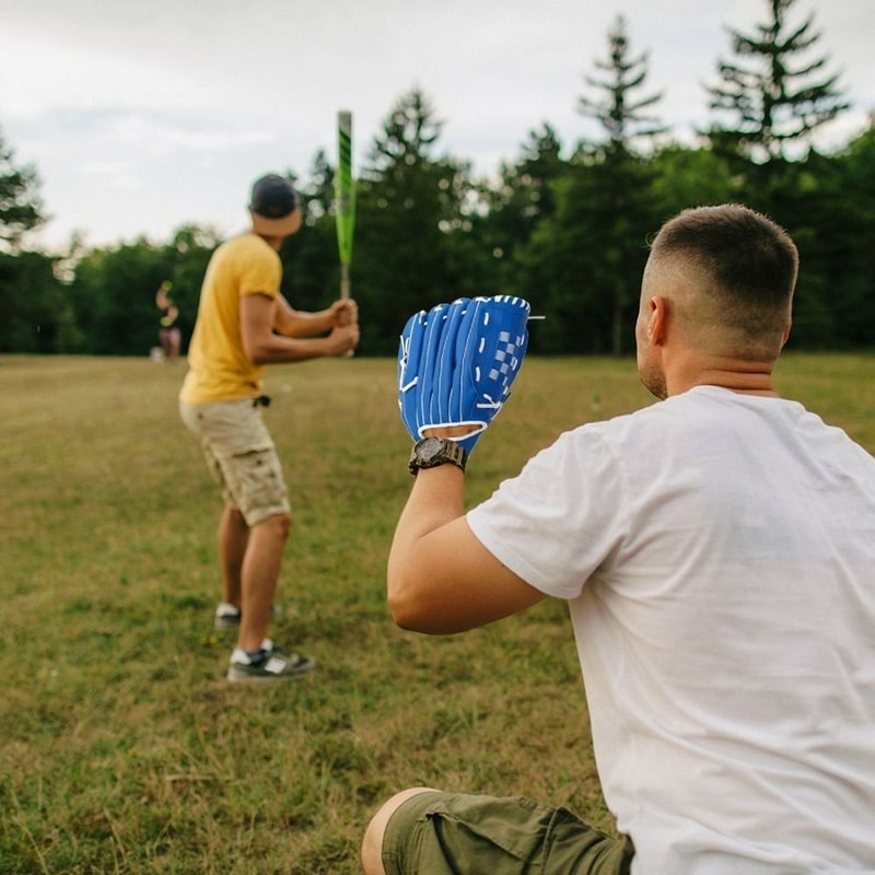 Synthetic Leather Baseball Glove Blue Mitt Rose Red Brown Black Catcher Gloves For Practice 4