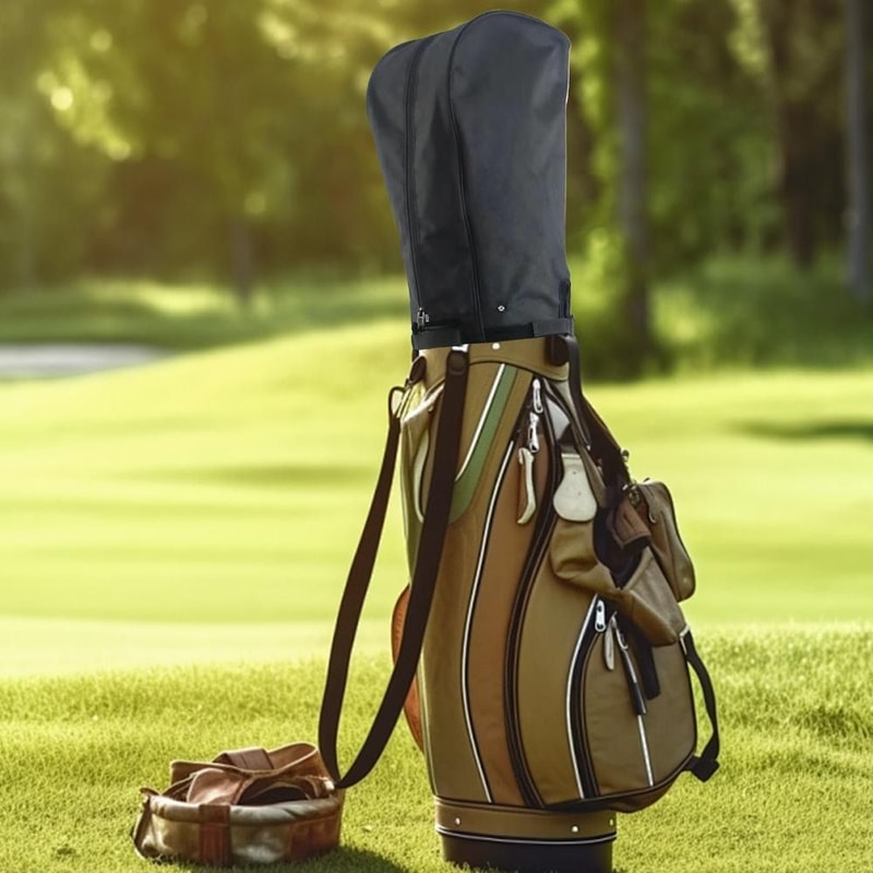 Waterproof Golf Club Rain Cover, Dustproof Zipper Hood, Portable Club Protector with Buckle for Outdoor Protection