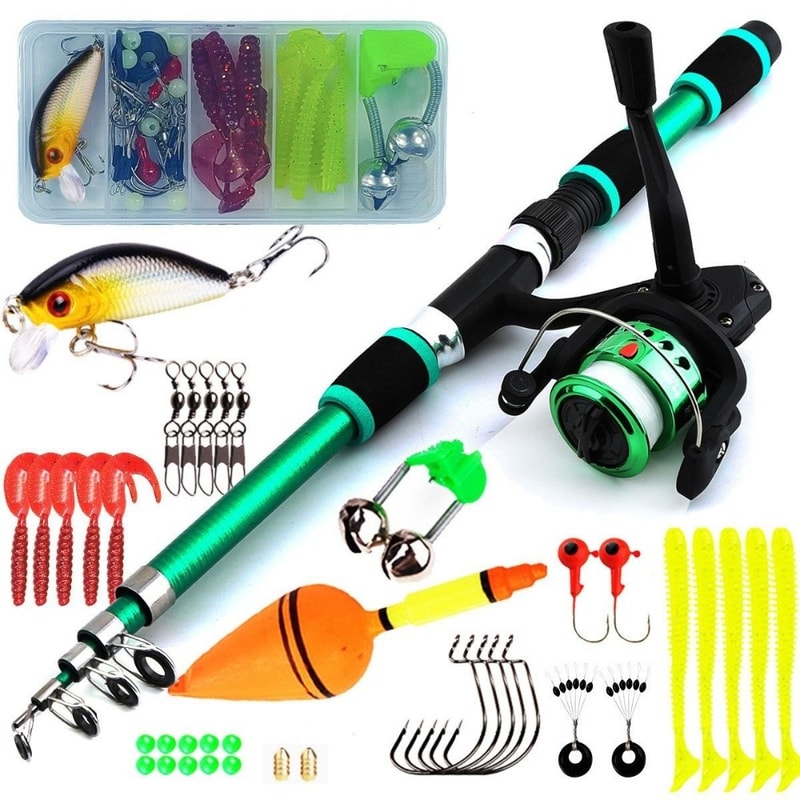 Max Drag Telescopic Fishing Kit, Gear Ratio Reel, Telescopic Rod Design