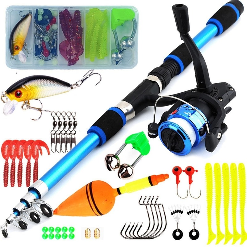 Max Drag Telescopic Fishing Kit, Gear Ratio Reel, Telescopic Rod Design