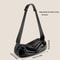 Wide Strap PU Leather Shoulder Bag, Luxury Casual Crossbody Messenger Bag in Half Moon Shape