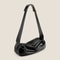 Wide Strap PU Leather Shoulder Bag, Luxury Casual Crossbody Messenger Bag in Half Moon Shape