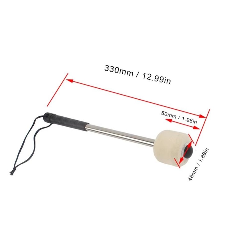 Marching Bass Drum Stick Mallet with Rope, Timpani Metal Drum Sticks, Professional Musical Instrument Accessories