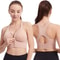 Shock Resistant Sports Bra, Front Zipper Design, Plus Size, Breathable Seamless Gym Top