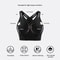 Shock Resistant Sports Bra, Front Zipper Design, Plus Size, Breathable Seamless Gym Top