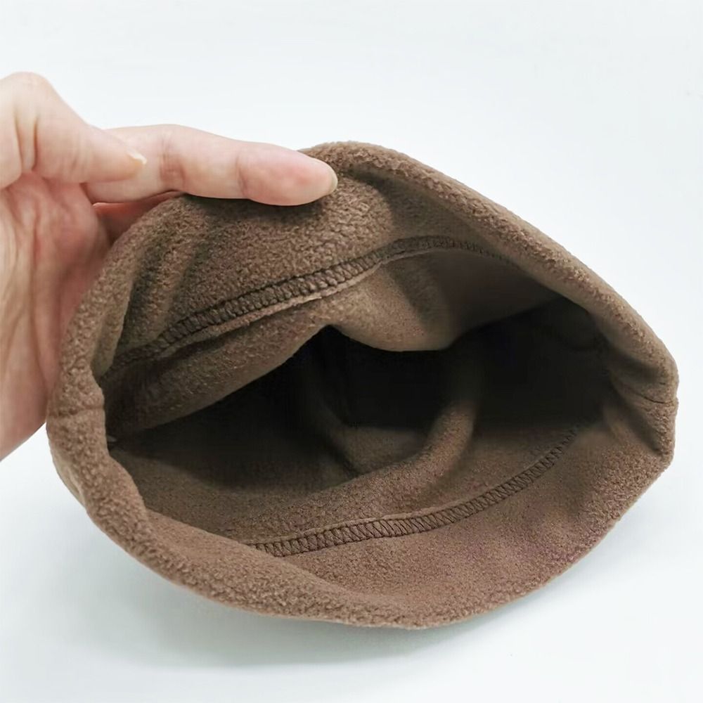 Slouchy Warm Winter Polar Fleece Beanie Hat, Soft Windproof Cycling Cap for Men and Women, Running Beanie